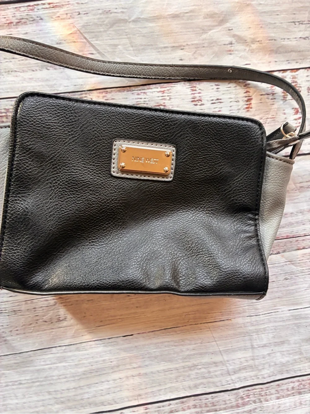 Nine West Black Leather Crossbody Small Purse